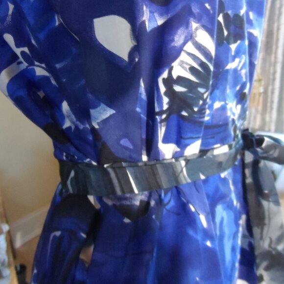 Marni Blue Abstract Print Sleeveless Cotton Dress Size IT 38- US 2 - Picture 10 of 16